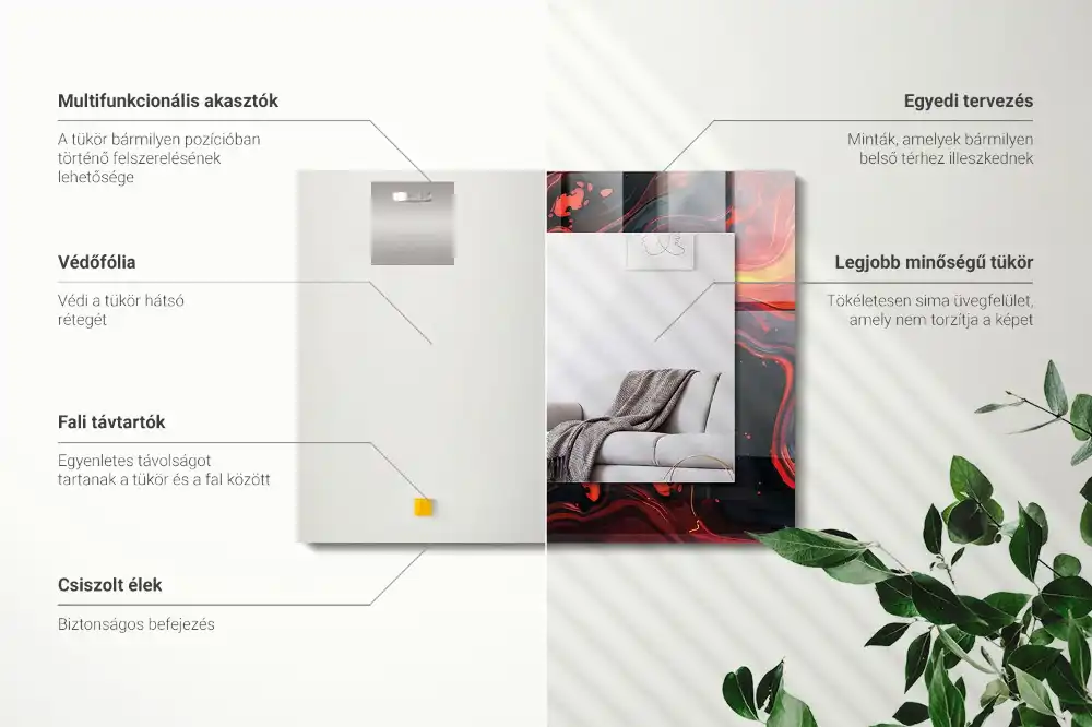 Tiskano pravokotne ogledalo Abstraktna lava