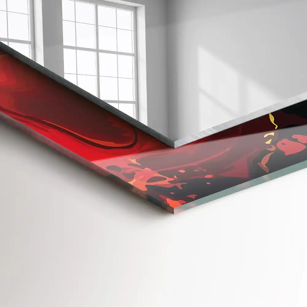 Tiskano pravokotne ogledalo Abstraktna lava