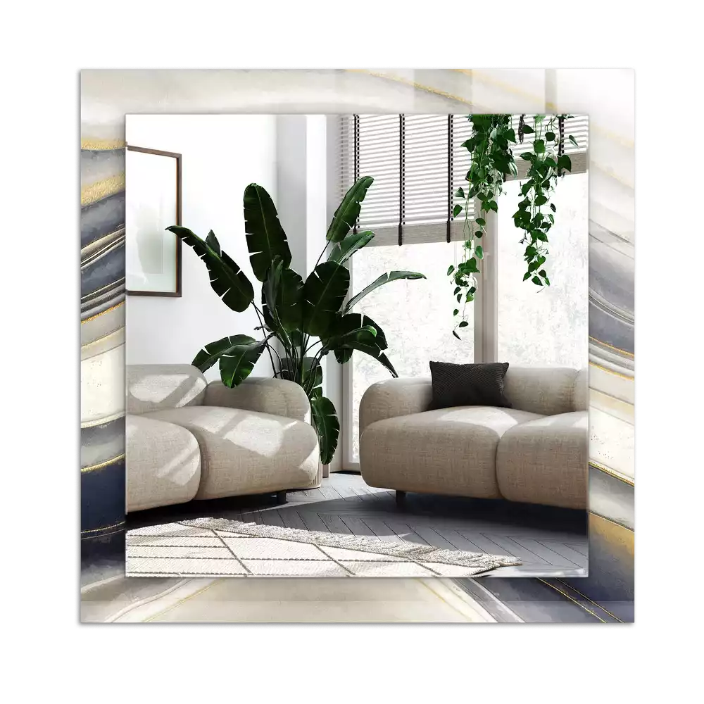 Pravokotne ogledalo s potiskanim okvirjem Abstraktni barvni valovi