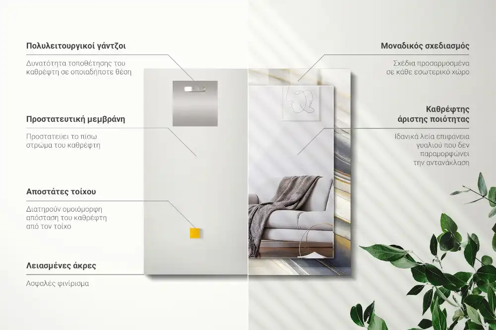 Pravokotne ogledalo s potiskanim okvirjem Abstraktni barvni valovi