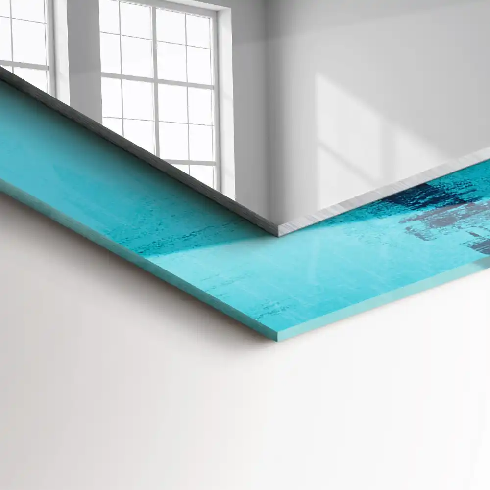 Pravokotne okrasno ogledalo Abstraktna modra umetnost