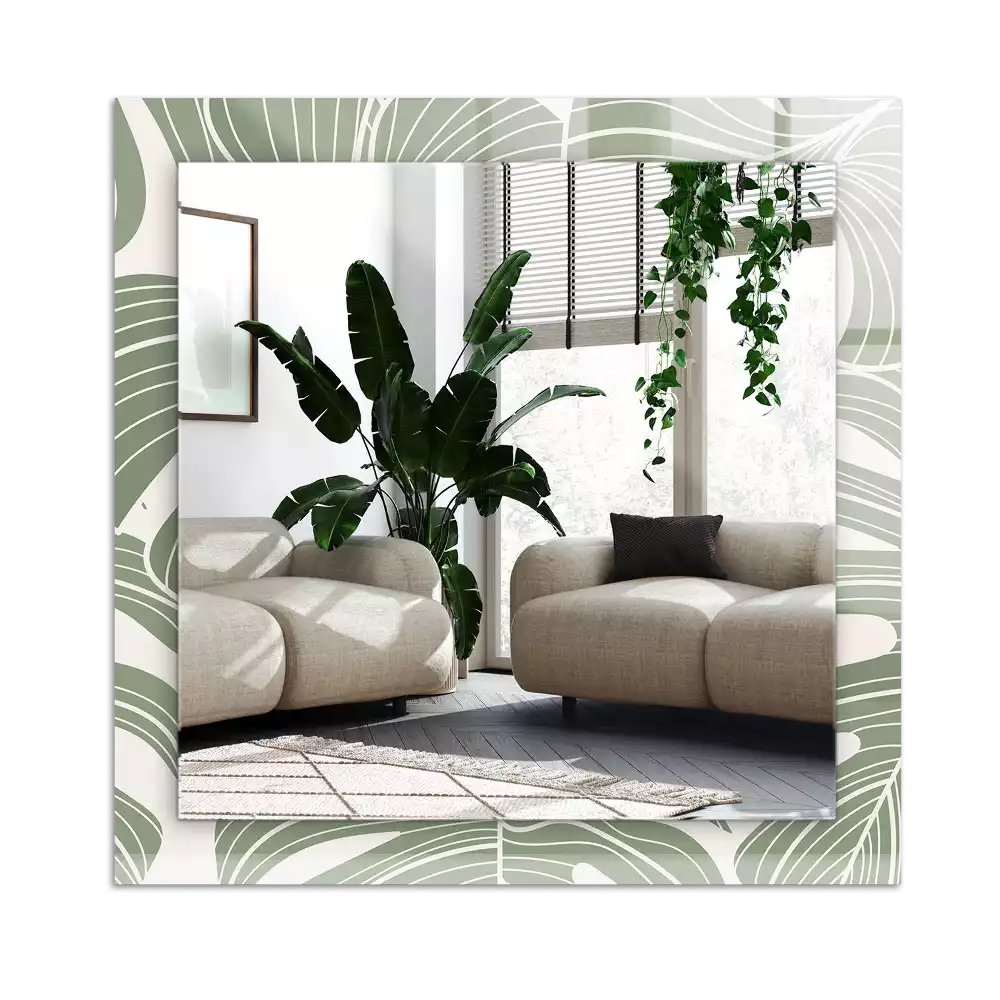 Pravokotne ogledalo s potiskanim okvirjem Listi monstere