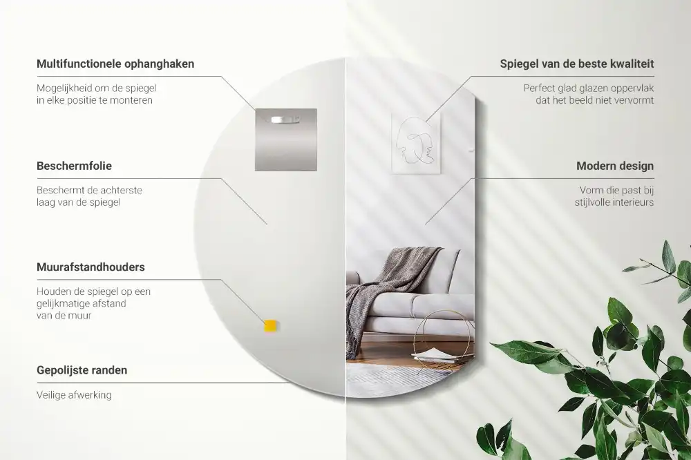 Polkrožno ogledalo dekorativno