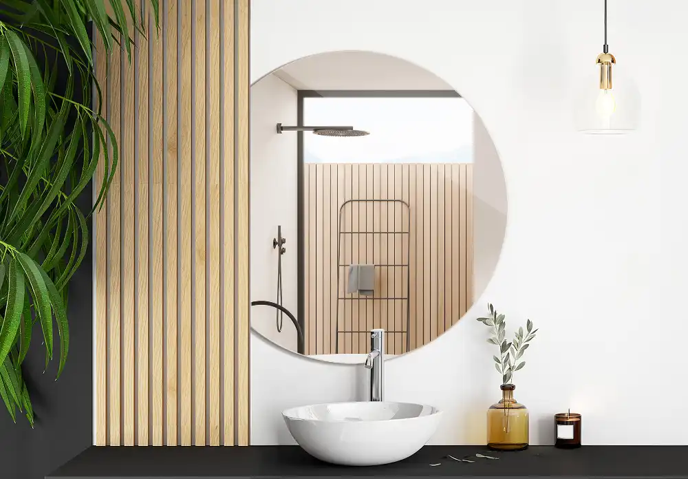 Polkrožno ogledalo dekorativno