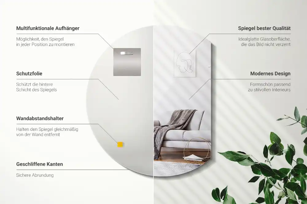 Polkrožno ogledalo dekorativno