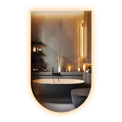 Polovično ovalno ogledalo z LED osvetlitvijo