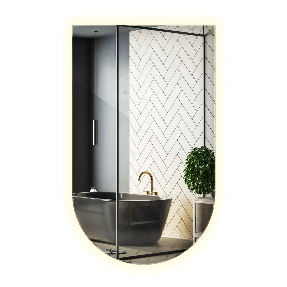 Polovično ovalno ogledalo z LED osvetlitvijo