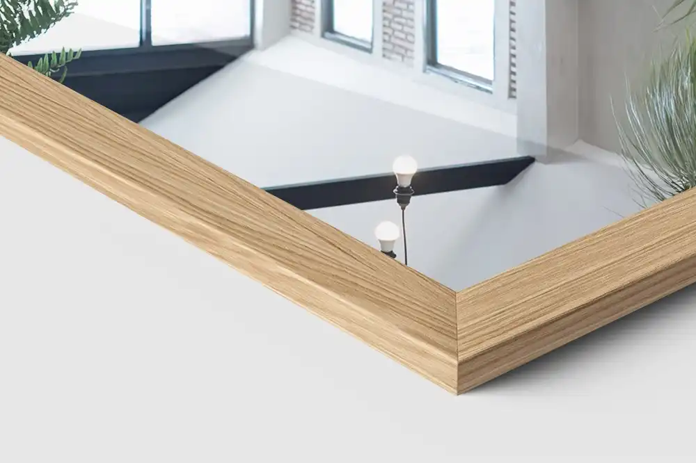 Ogledalo stoječe v okvirju hrastove barve