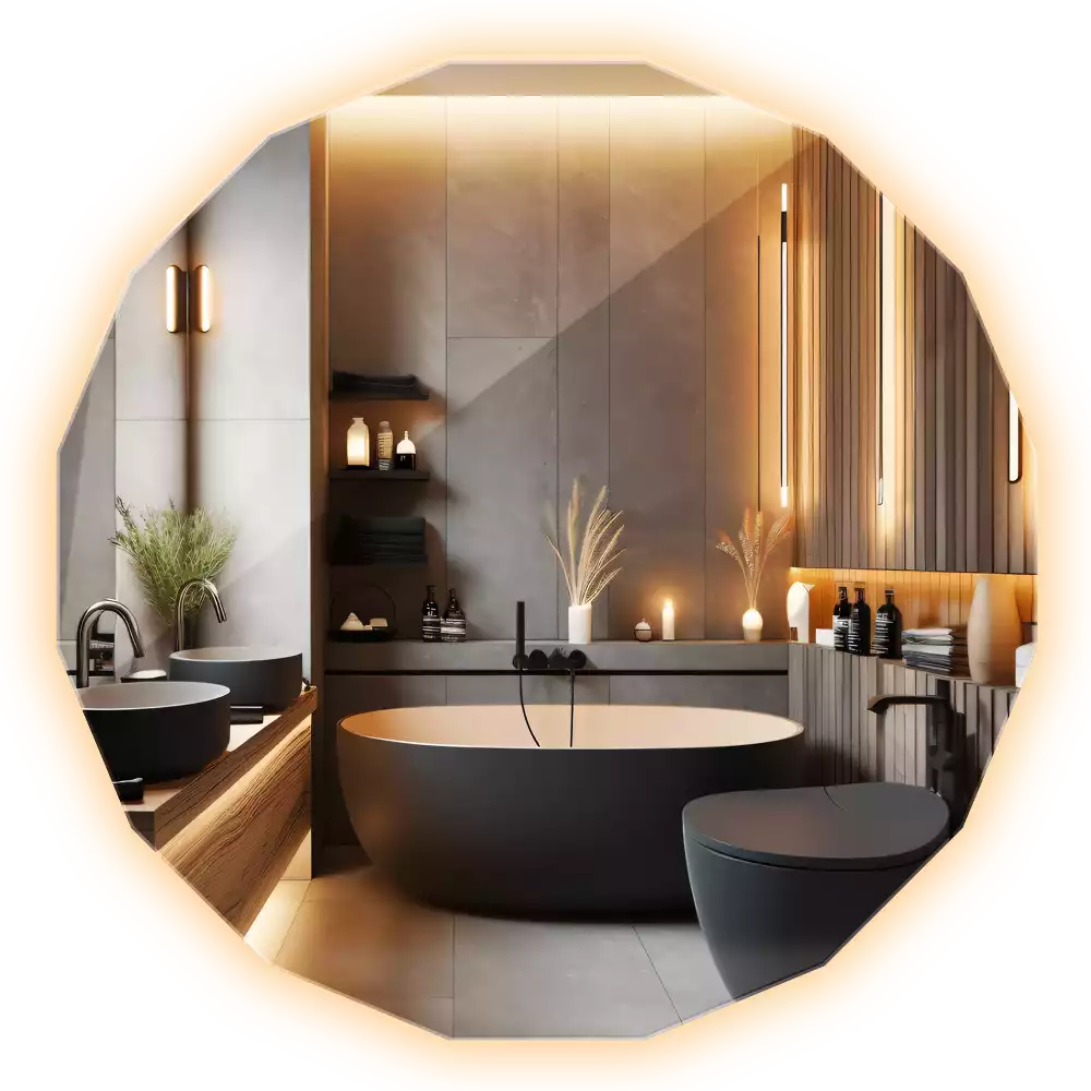 Poligonalno ogledalo z LED osvetlitvijo