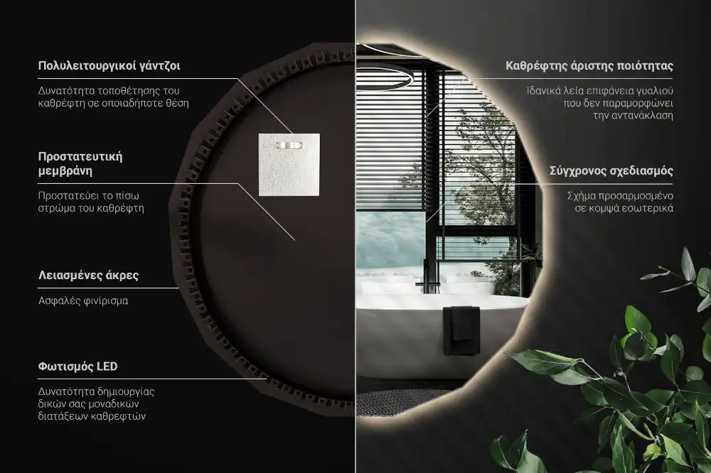 Poligonalno ogledalo z LED osvetlitvijo