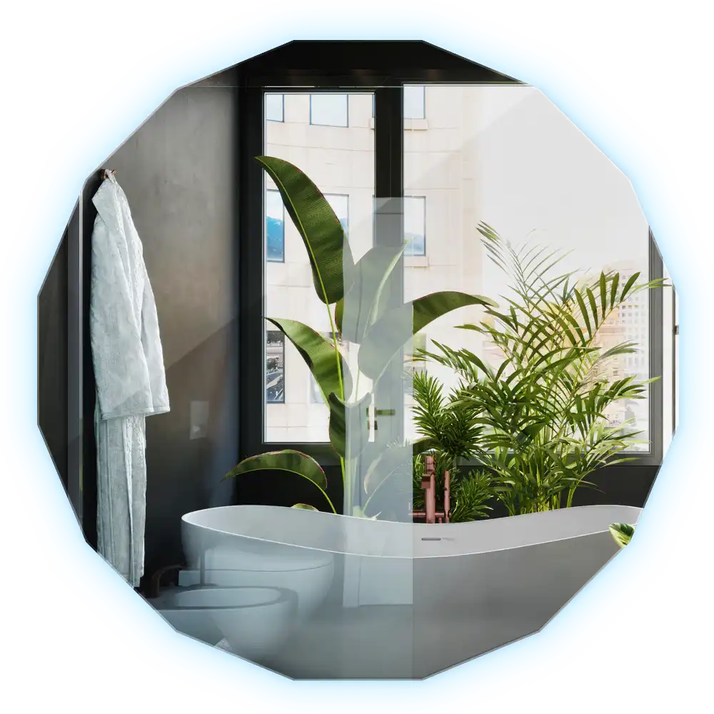 Poligonalno ogledalo z LED osvetlitvijo