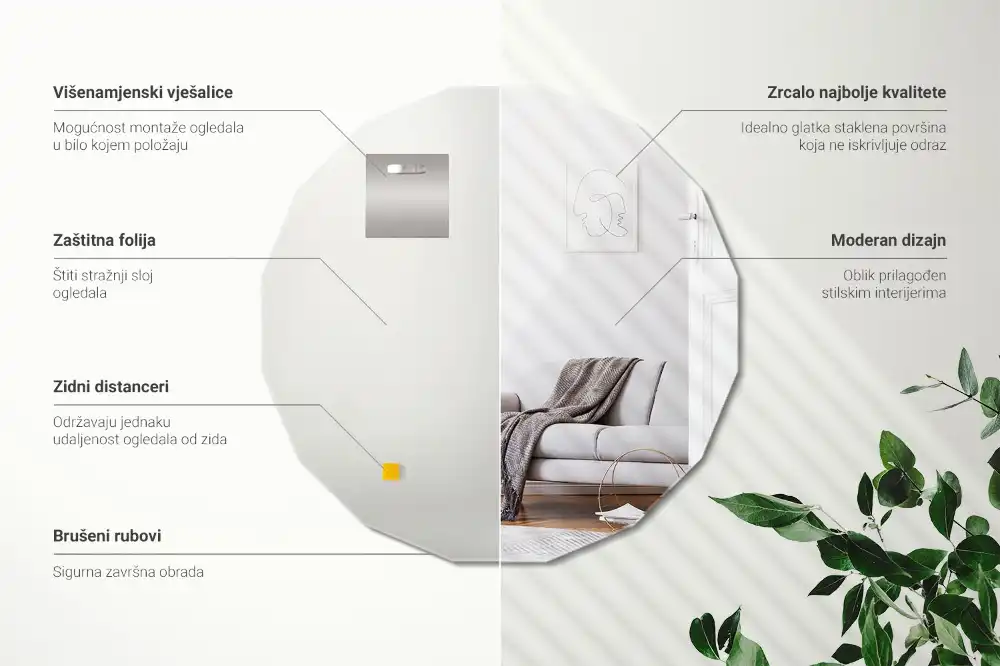 Poligonalno ogledalo originalni dizajn