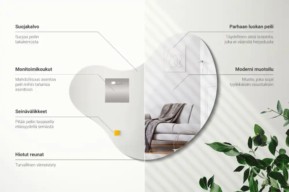 Stilsko asimetrično ogledalo brez okvirja