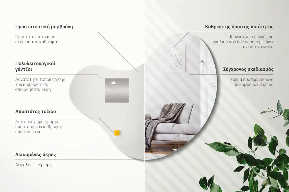 Stilsko asimetrično ogledalo brez okvirja