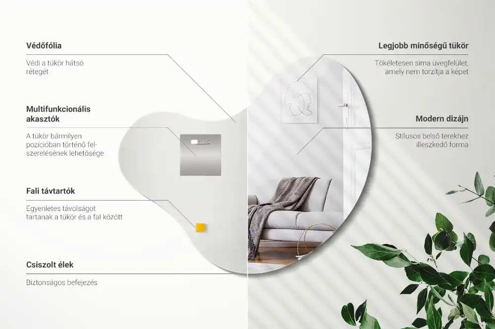 Stilsko asimetrično ogledalo brez okvirja