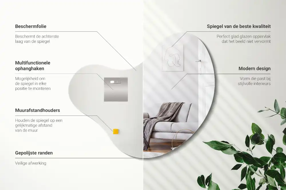 Stilsko asimetrično ogledalo brez okvirja