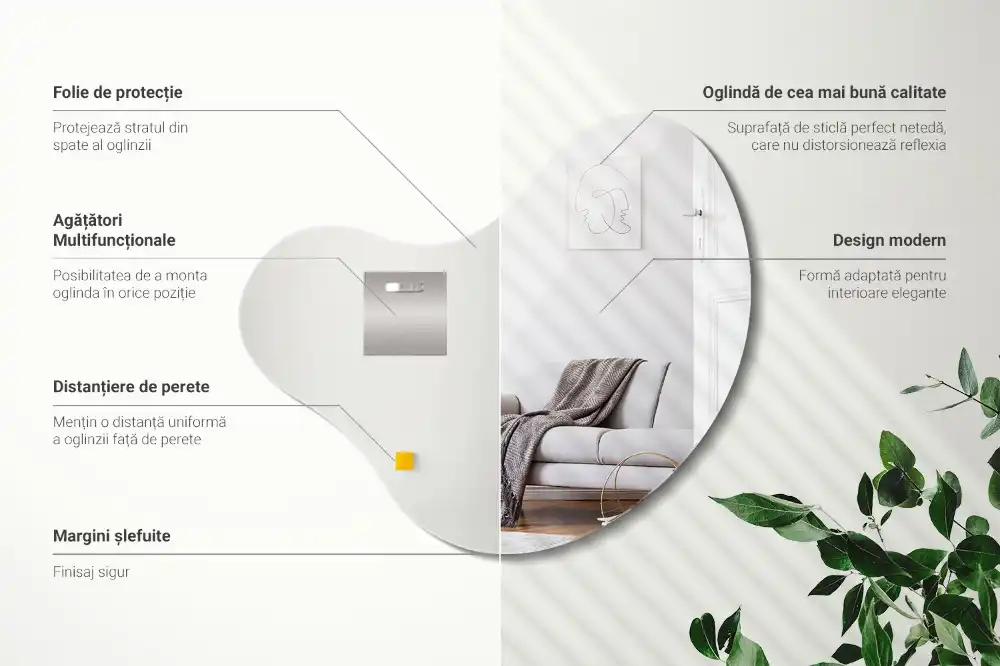 Stilsko asimetrično ogledalo brez okvirja