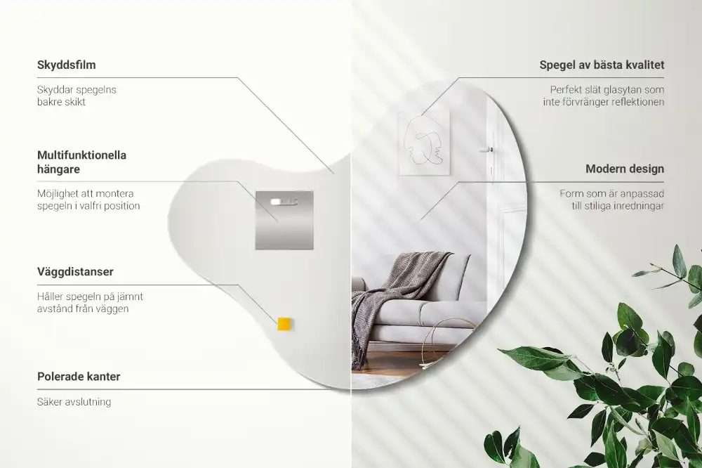 Stilsko asimetrično ogledalo brez okvirja