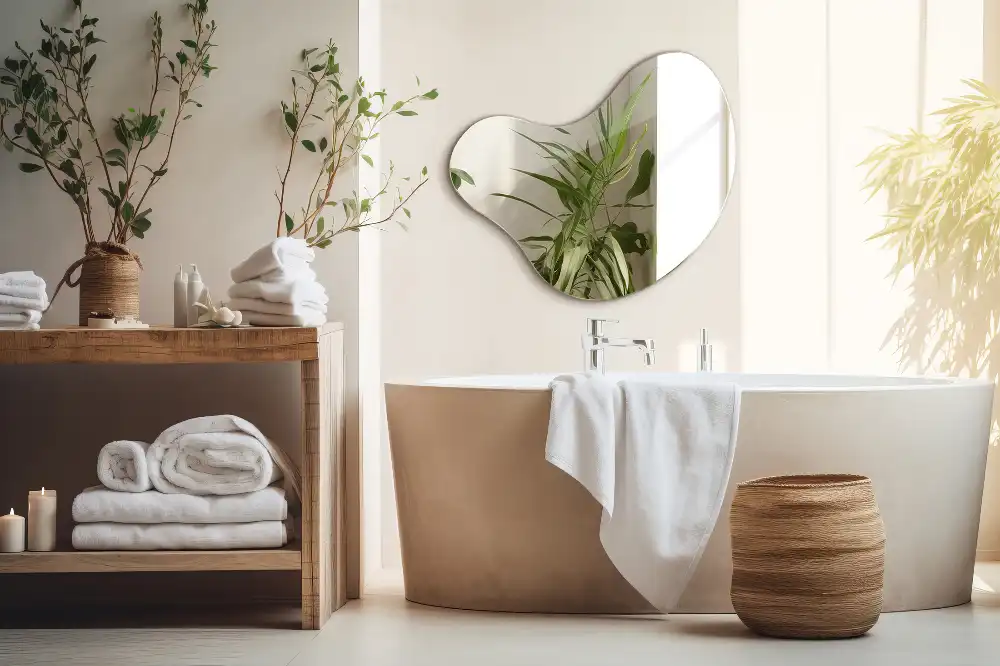 Stilsko asimetrično ogledalo brez okvirja