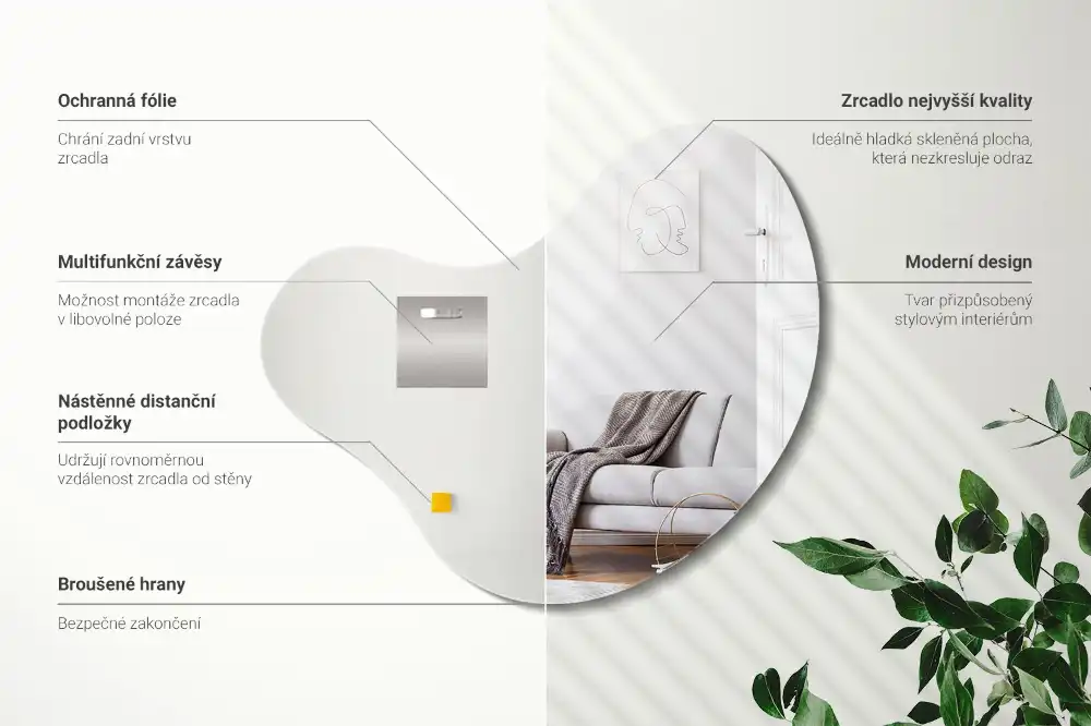 Stilsko asimetrično ogledalo brez okvirja