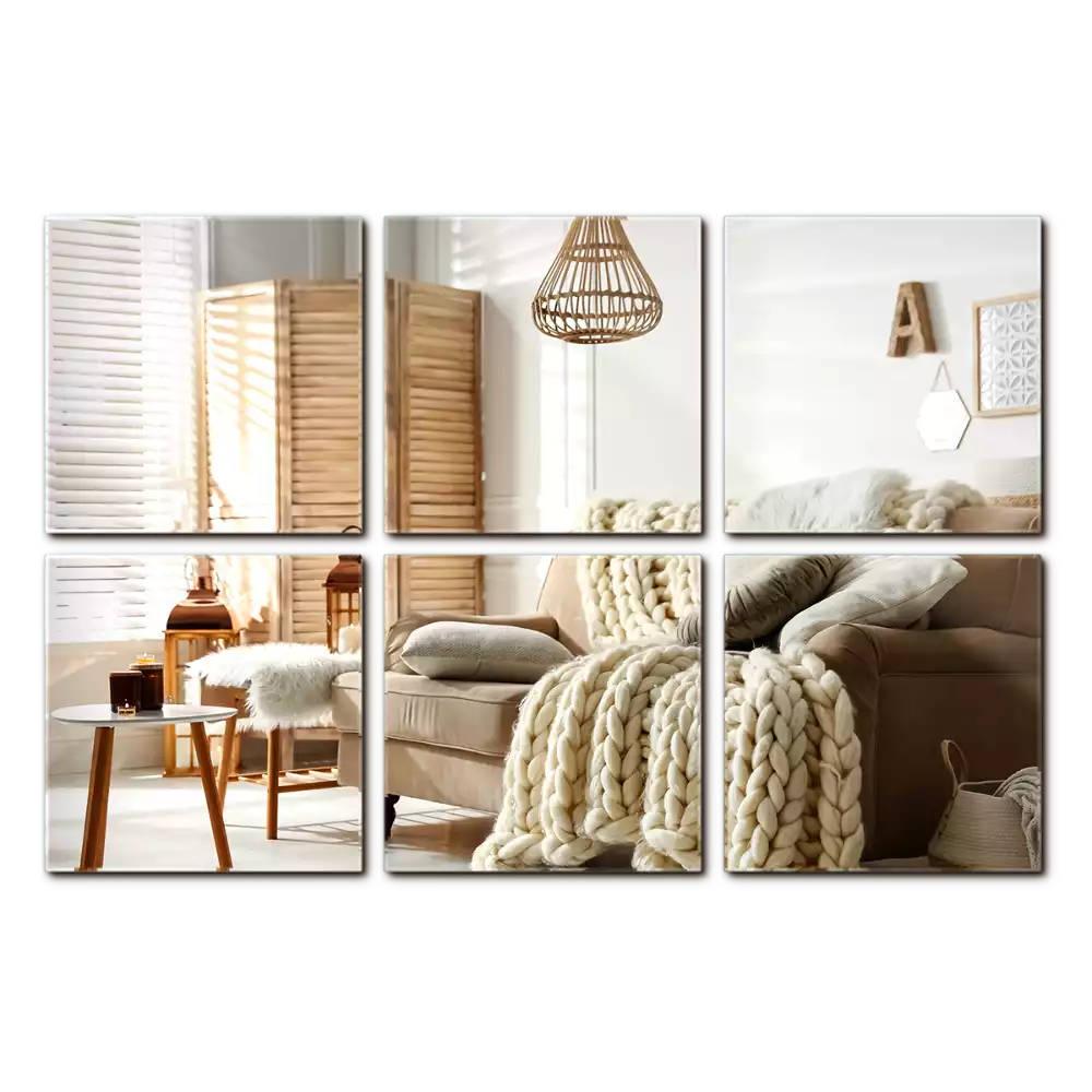 Samolepilne zrcalne ploščice kvadratne