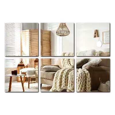 Samolepilne zrcalne ploščice kvadratne