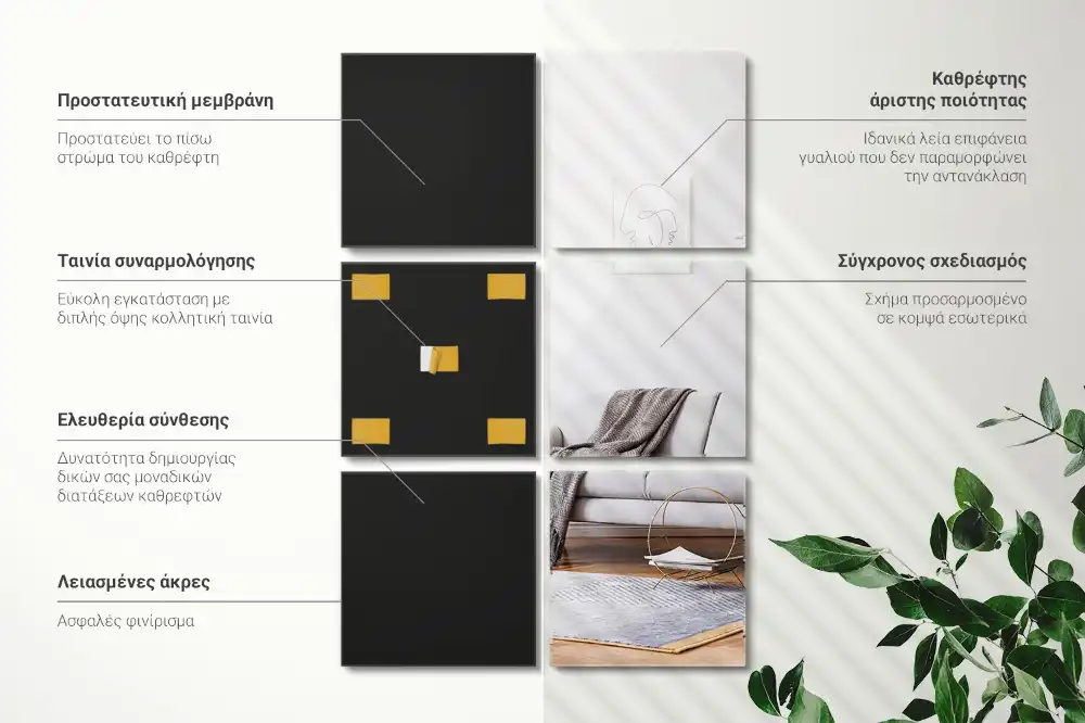 Samolepilne zrcalne ploščice kvadratne