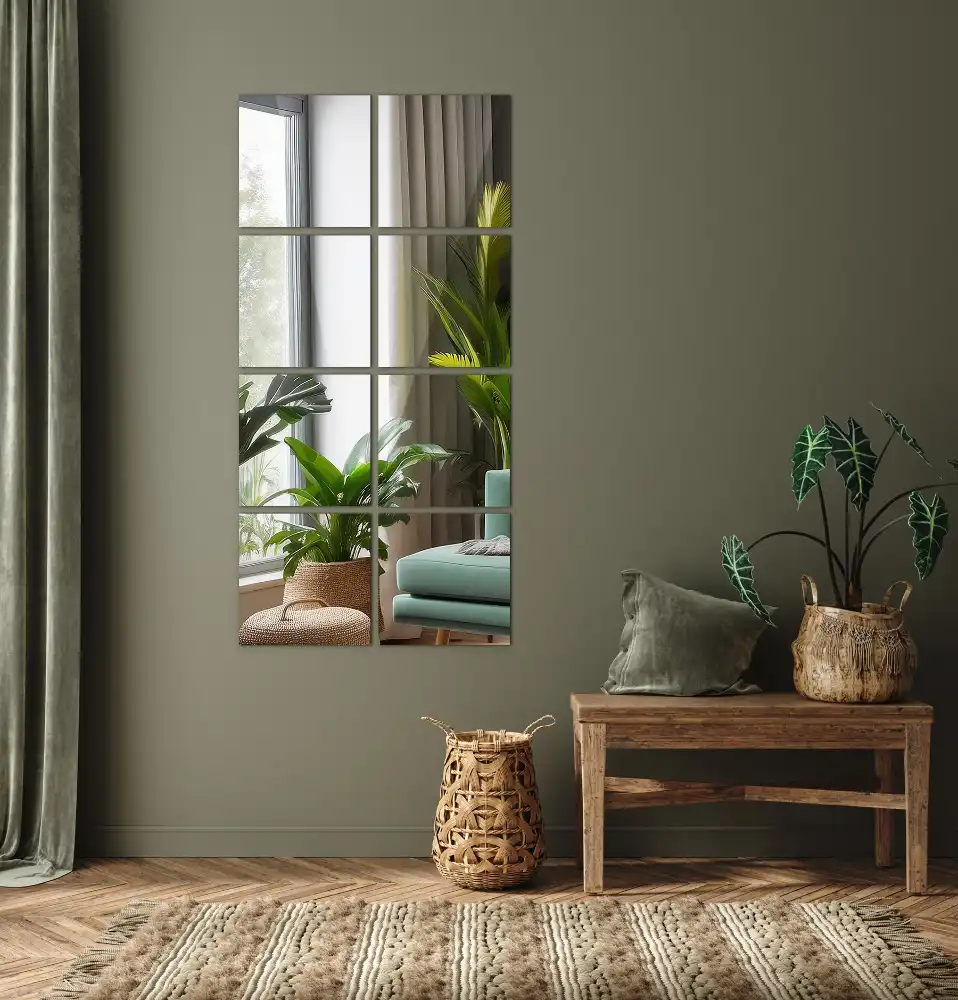 Samolepilne zrcalne ploščice kvadratne