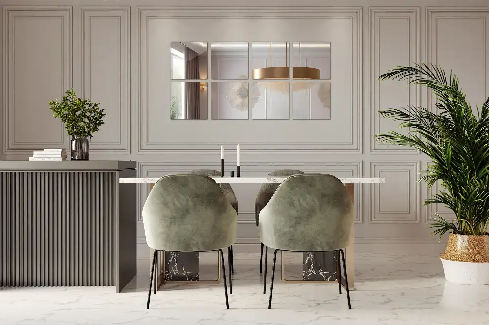 Samolepilne zrcalne ploščice kvadratne