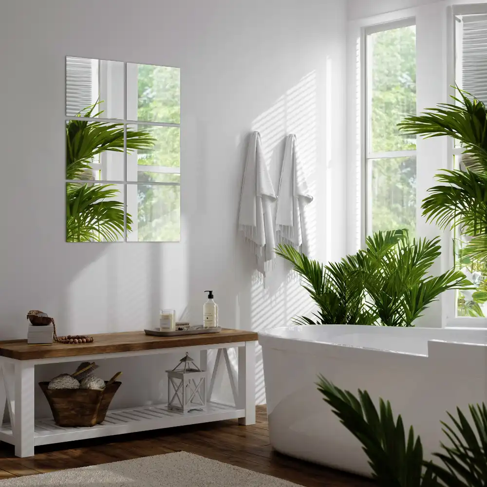 Samolepilne zrcalne ploščice kvadratne