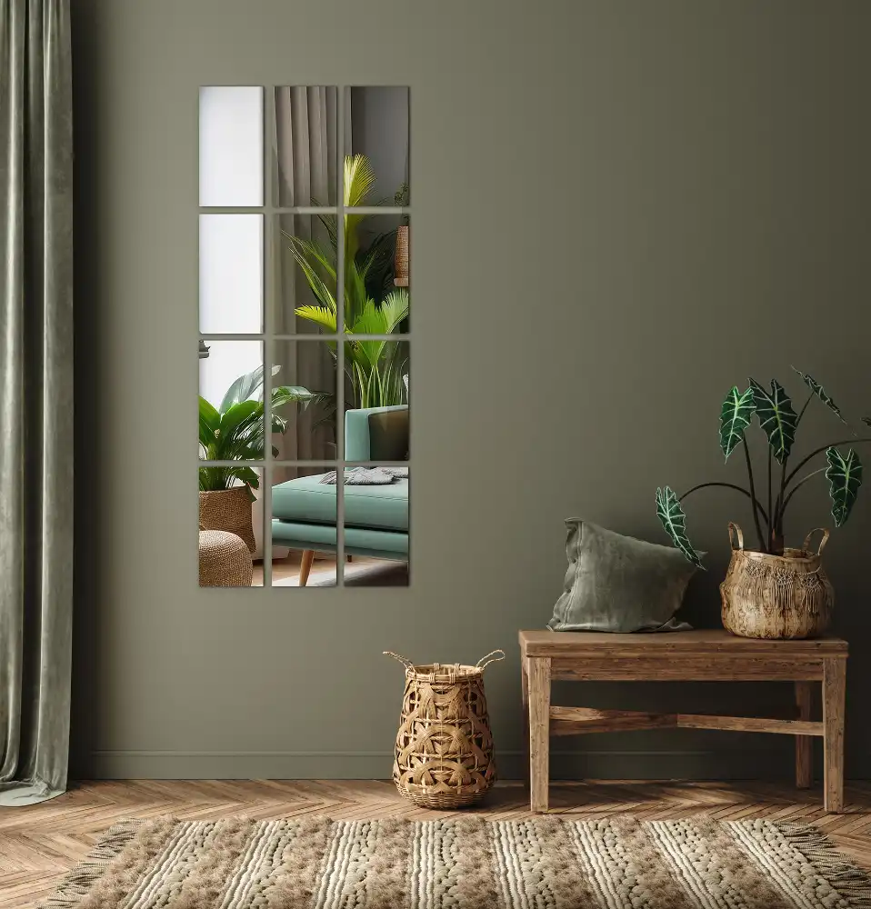 Pravokotne zrcalne ploščice samolepilne