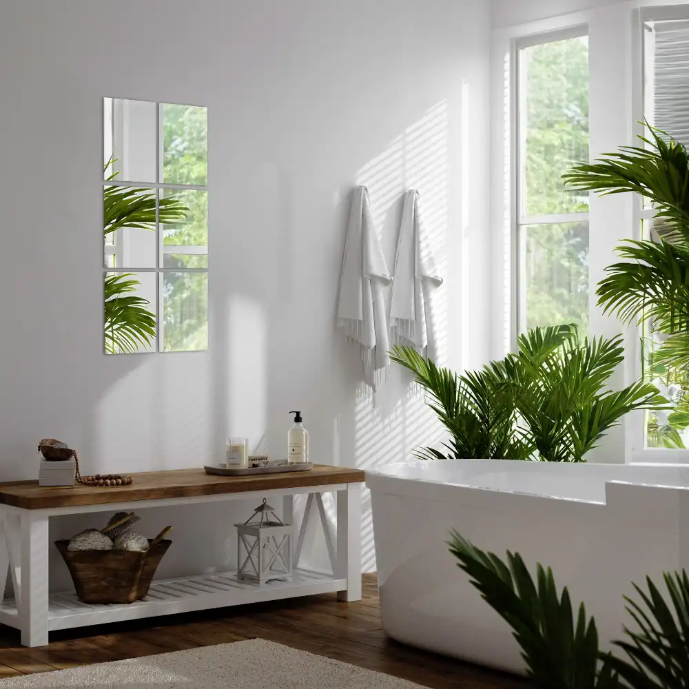 Pravokotne zrcalne ploščice samolepilne