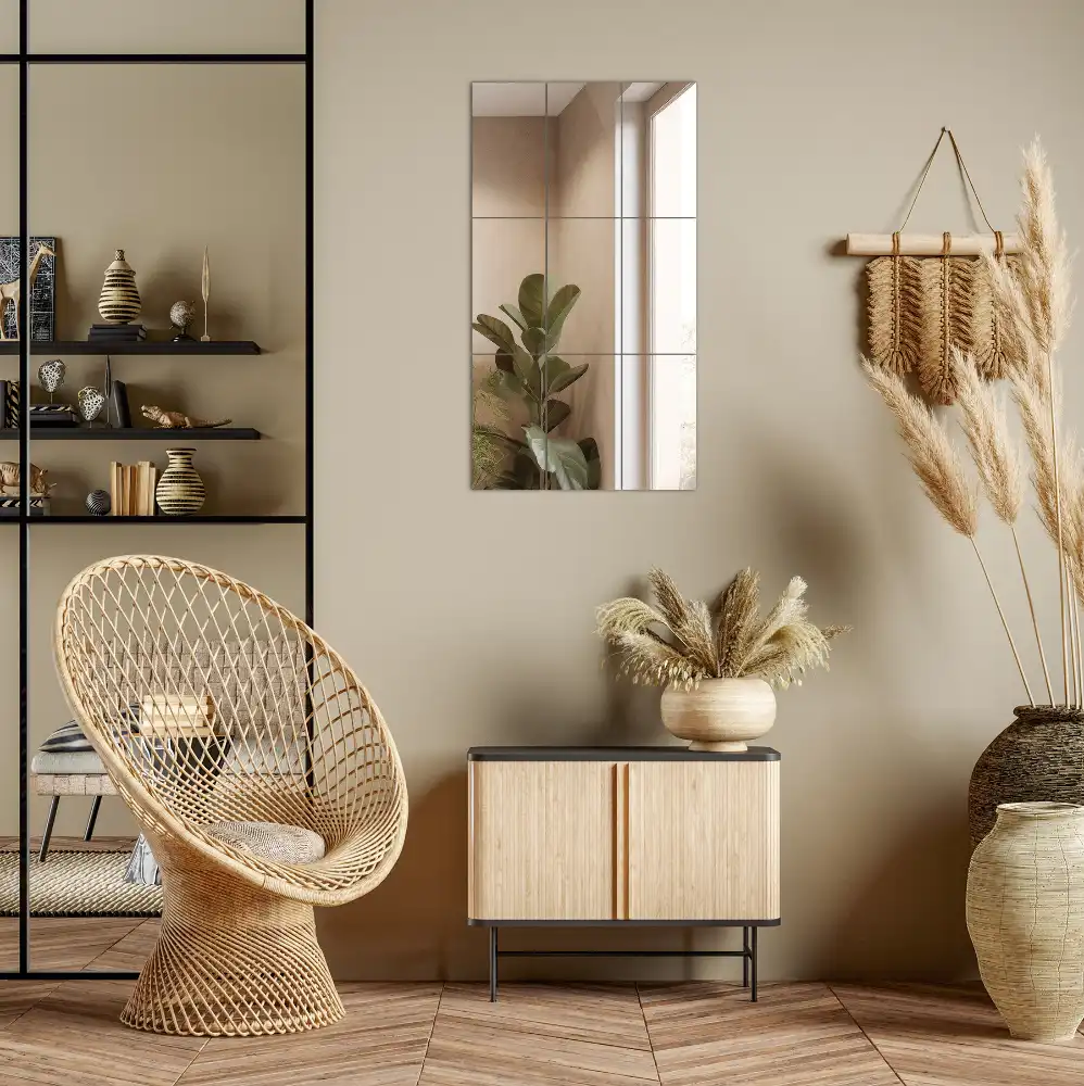 Pravokotne zrcalne ploščice samolepilne